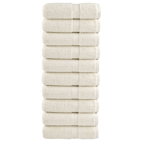 VidaXL Gästehandtücher Solund 10 St. 600 g m² 30x50 cm Creme