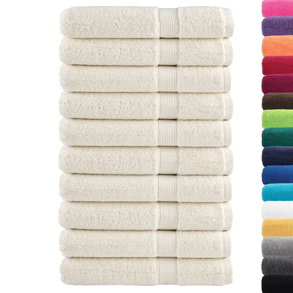 VidaXL Saunatücher Solund 10 St. 600 g m² 80x200 cm cremefarben