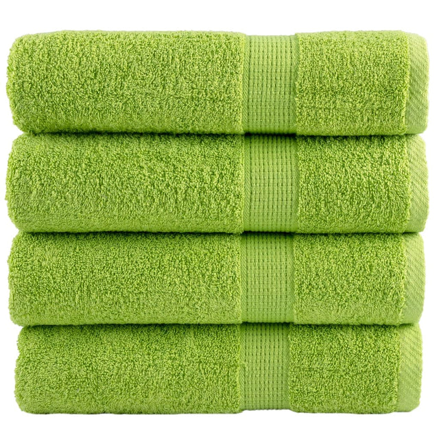 Vidaxl handdoeken solund 4 st 600 g m² 50x100 cm appelgroen