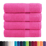 Vidaxl handdoeken solund 4 st 600 g m² 50x100 cm roze