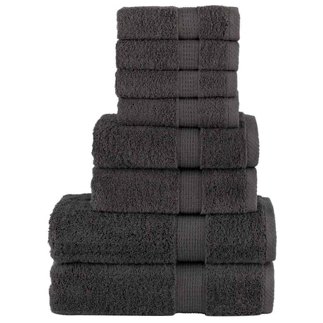 Vidaxl 8-teiliges Handtuchset Solid 600 g m² Anthrazit