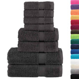 Vidaxl 8-teiliges Handtuchset Solid 600 g m² Anthrazit