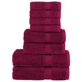 VidaXL 8-teiliges Handtuchset SOLUND 600 g m² Burgunderrot