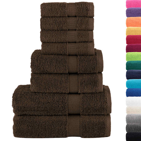Vidaxl 8-delige handdoekenset solund 600 g m² bruin