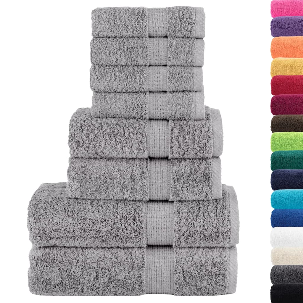 Vidaxx 8-teiliges Handtuchset solide 600 g m² grau