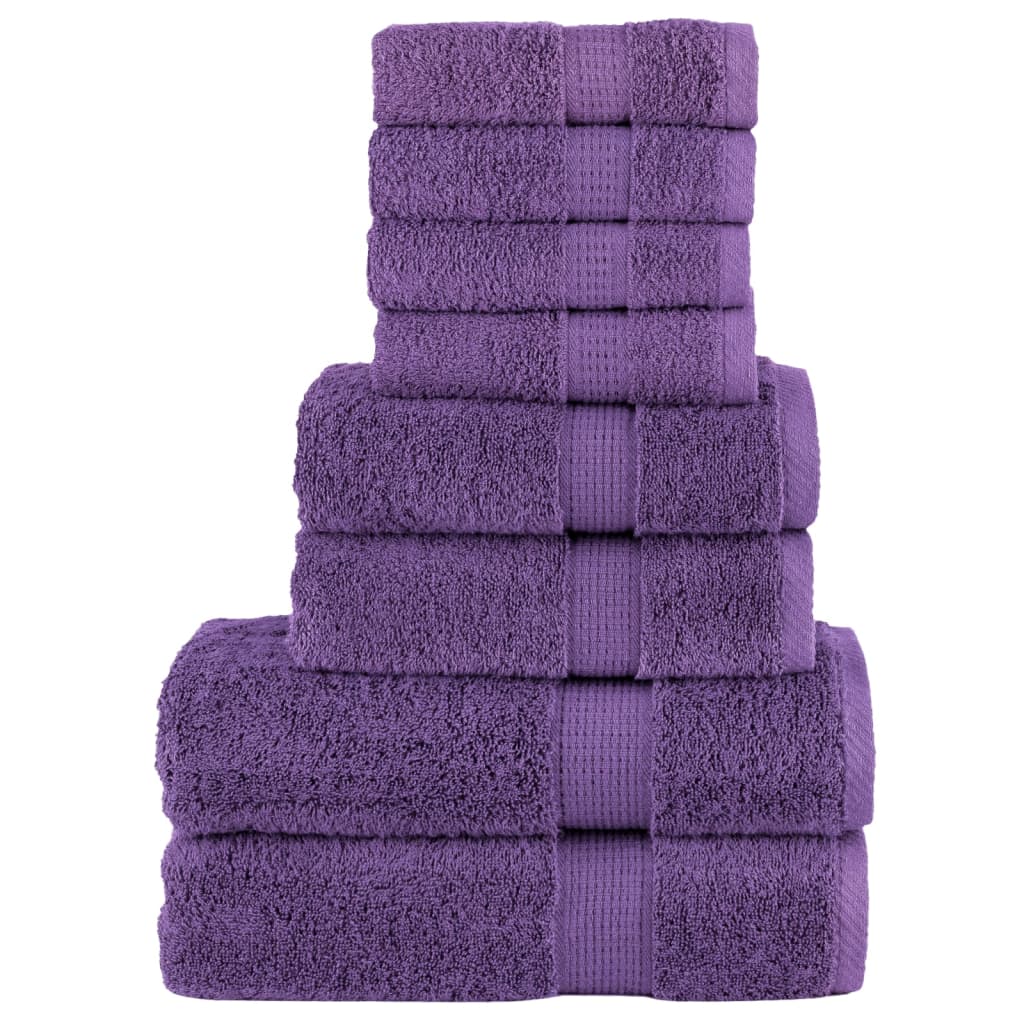 VidaXL 8-teiliges Handtuchset SOLUND 600 g m² lila