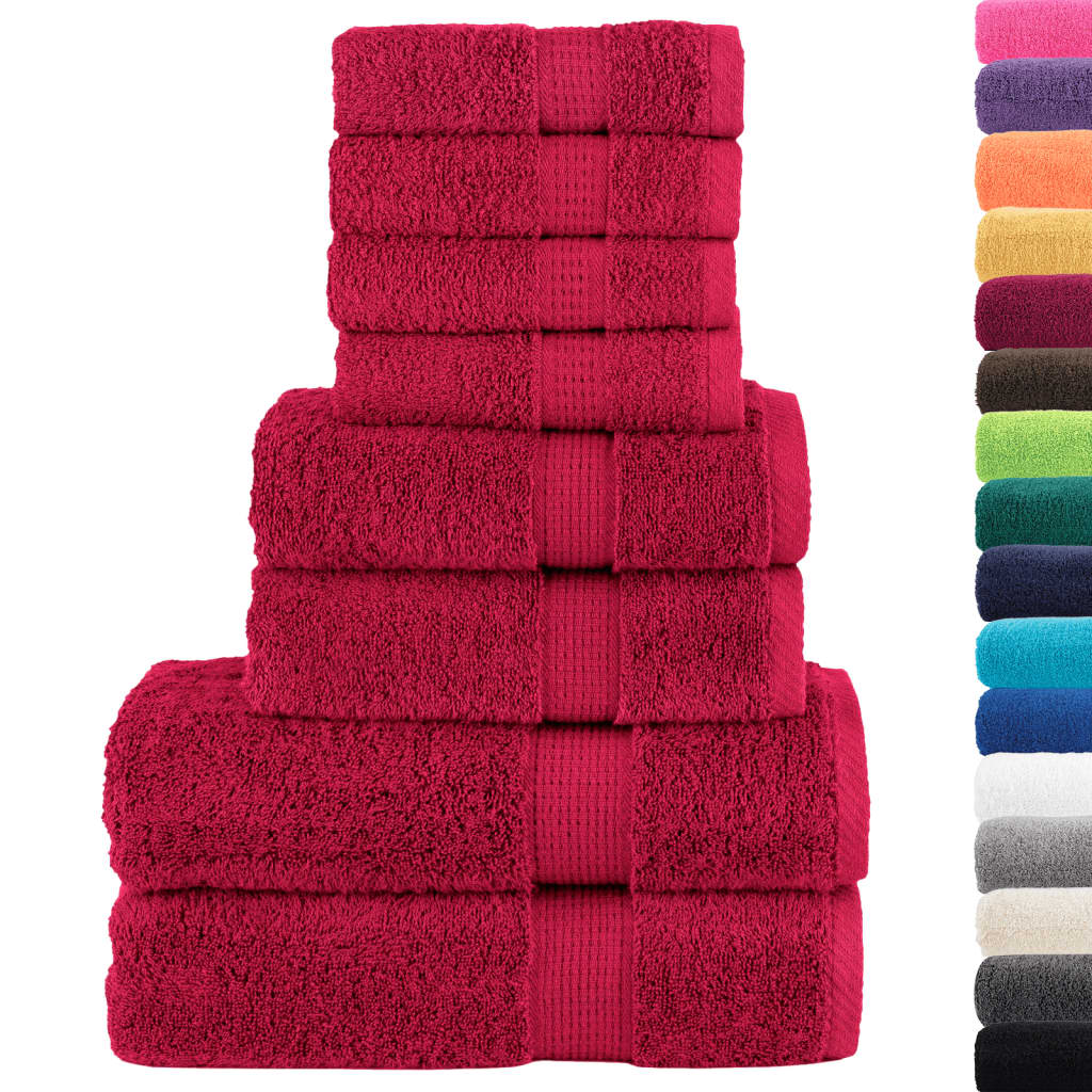 Vidaxx 8-teiliges Handtuchset solide 600 g m² rot