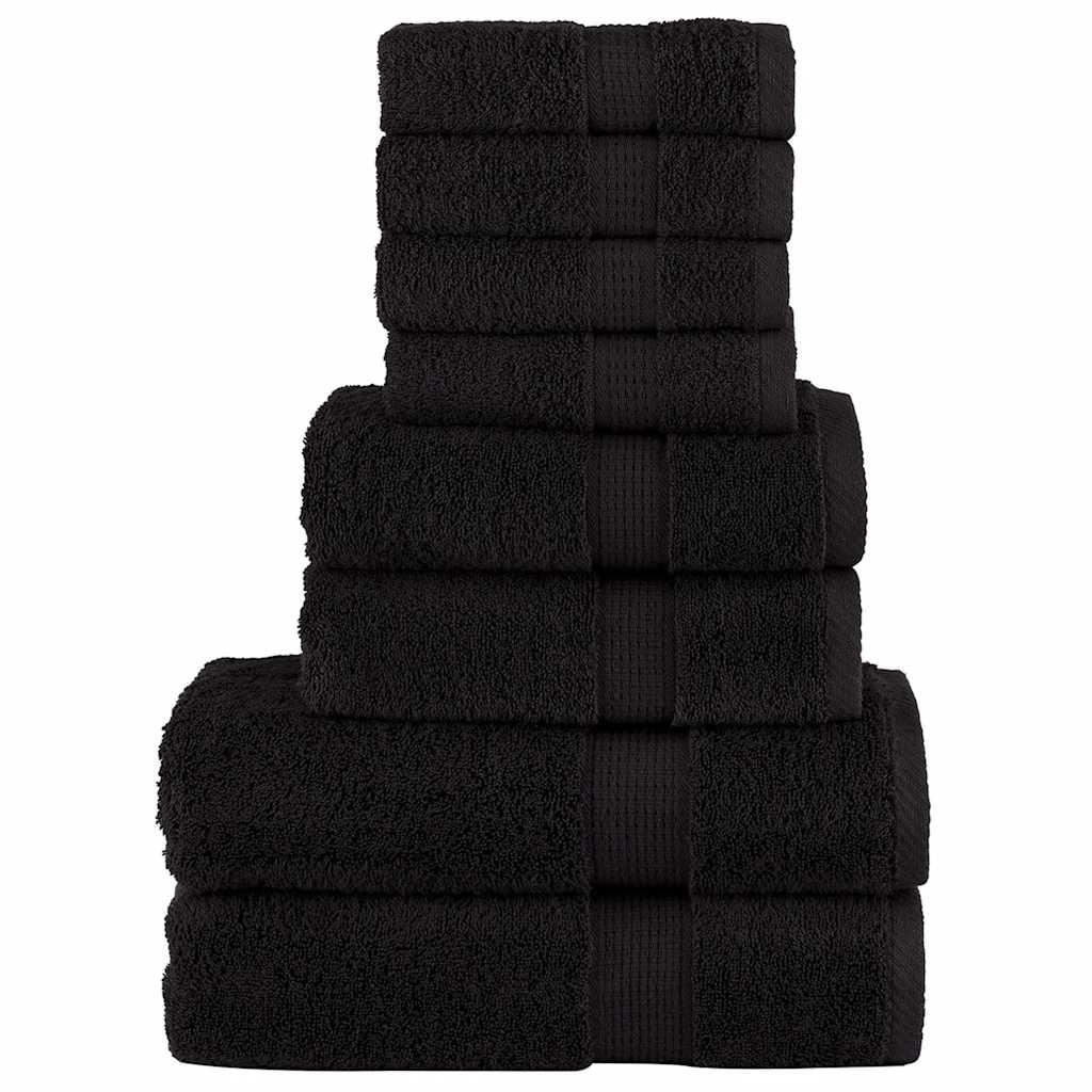Vidaxx 8-teiliges Handtuchset solide 600 g m² schwarz