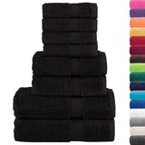 Vidaxx 8-teiliges Handtuchset solide 600 g m² schwarz