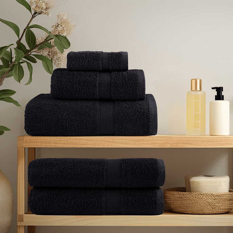 Vidaxx 8-teiliges Handtuchset solide 600 g m² schwarz