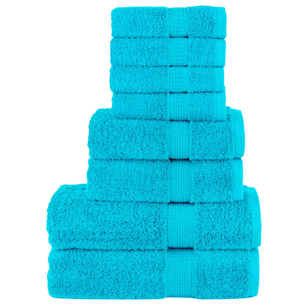 VidaXL 8-teiliges Handtuchset SOLUND 600 g m² türkis