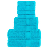 VidaXL 8-teiliges Handtuchset SOLUND 600 g m² türkis