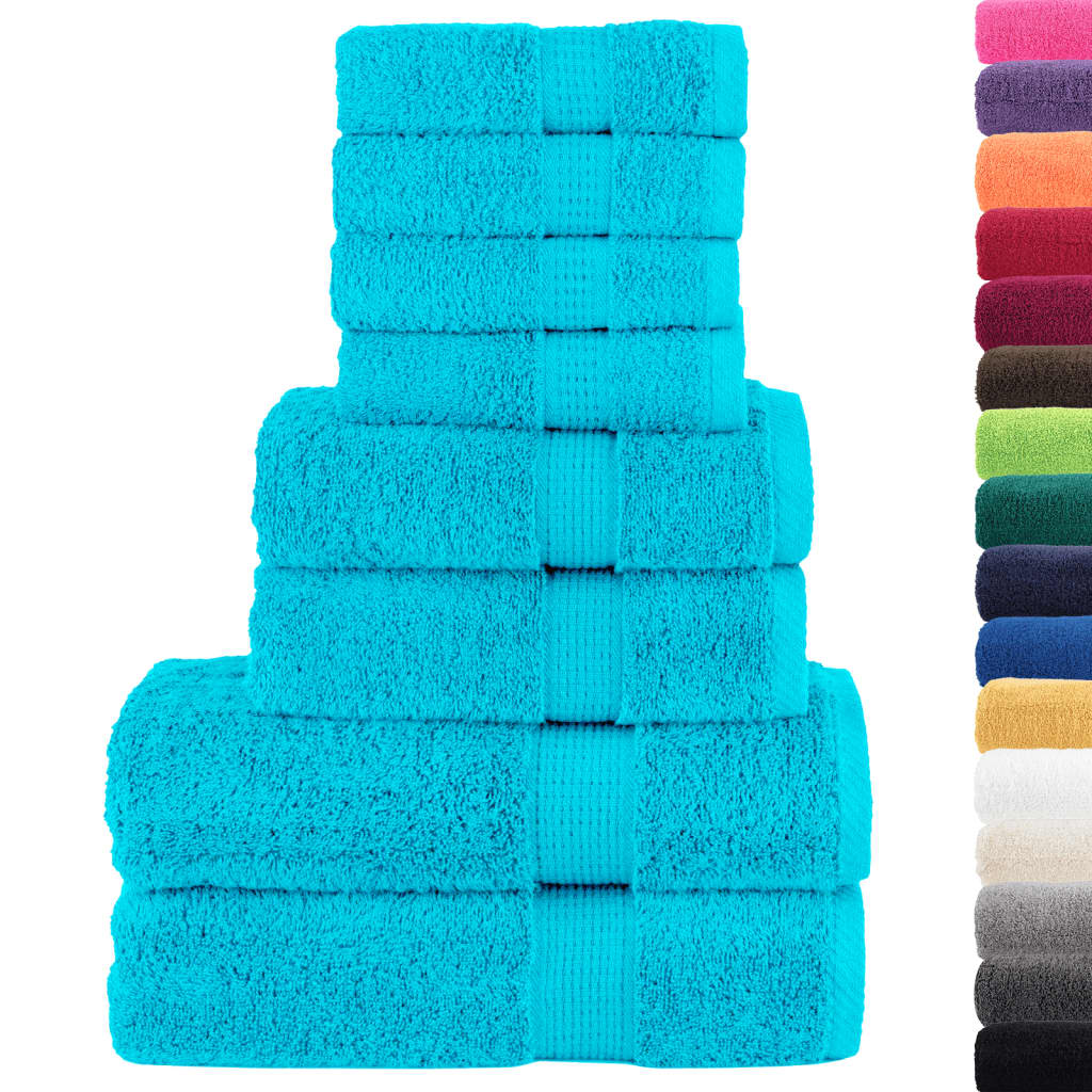 VidaXL 8-teiliges Handtuchset SOLUND 600 g m² türkis
