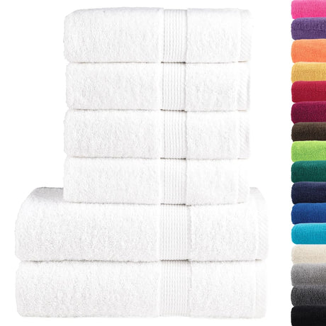 VidaXL 6-teiliges Handtuchset solide 600 g m² weiß