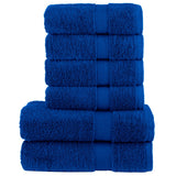 VidaXL 6-teiliges Handtuchset solide 600 g m² blau