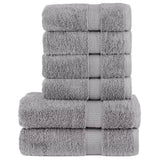 VidaXL 6-teiliges Handtuchset solide 600 g m² grau