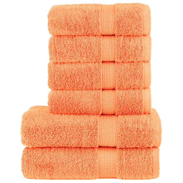 VidaXL 6-teiliges Handtuchset solide 600 g m² Orange