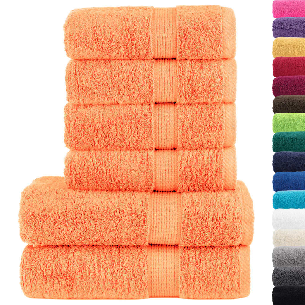 VidaXL 6-teiliges Handtuchset solide 600 g m² Orange