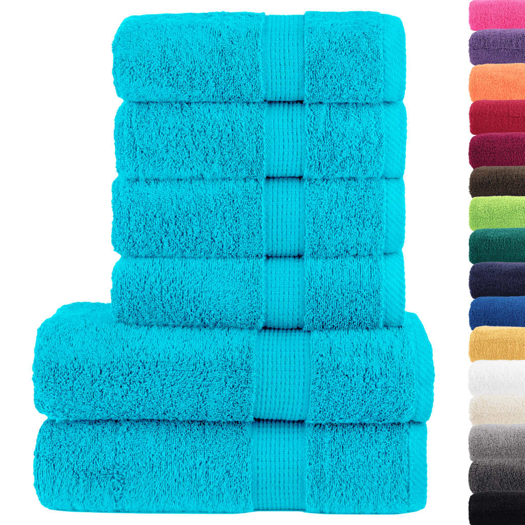 VidaXL 6-teiliges Handtuchset SOLUND 600 g m² türkis