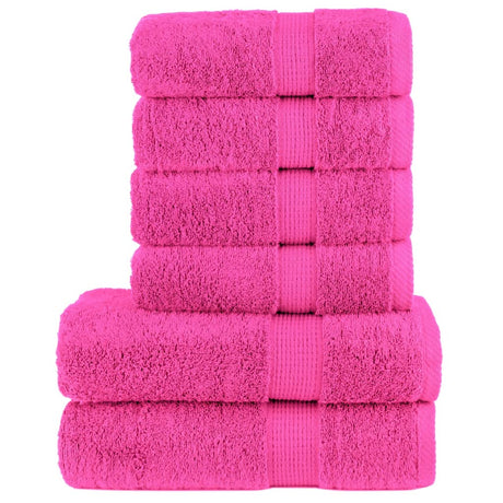 VidaXL 6-teiliges Handtuchset solide 600 g m² rosa