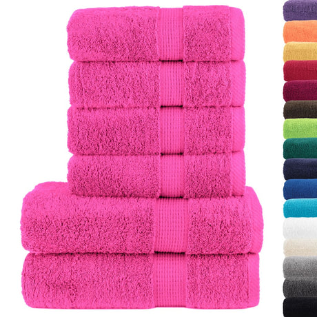 VidaXL 6-teiliges Handtuchset solide 600 g m² rosa