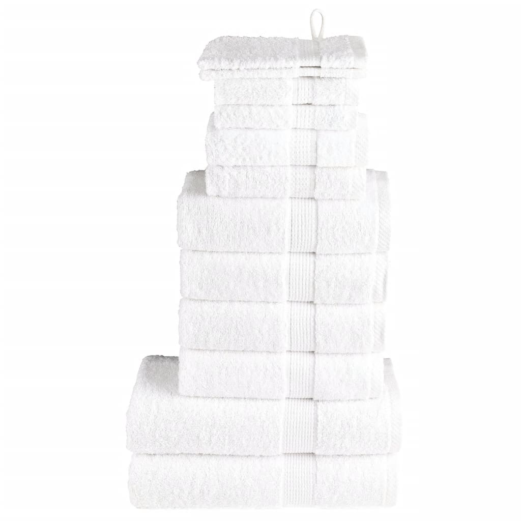 VidaXL 12-teiliges Handtuchset solide 600 g m² weiß