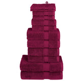 Vidaxl 12-delige handdoekenset solund 600 g m² bordeauxrood
