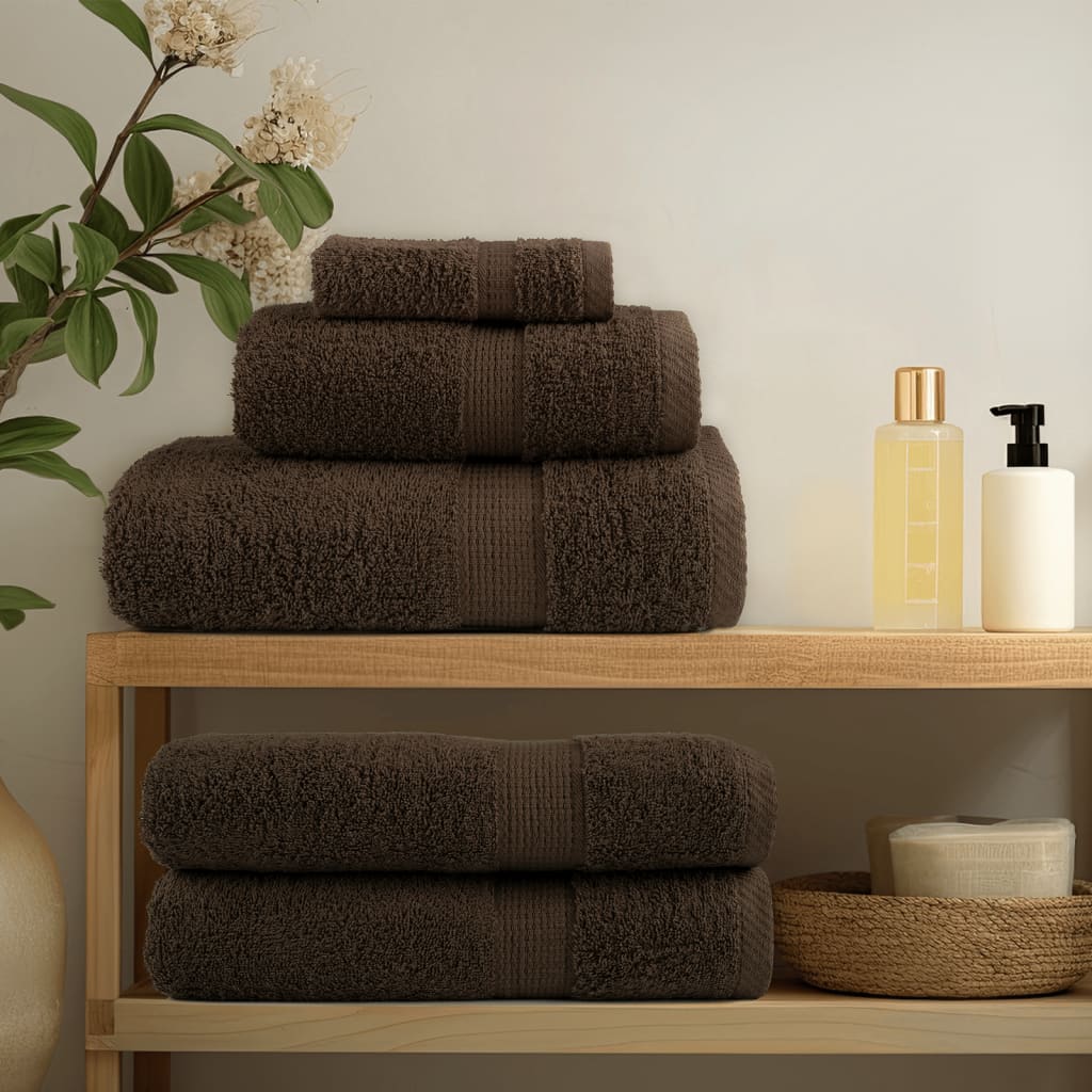 VidaXL 12-teiliges Handtuchset SOLUND 600 g m² braun