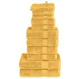 VidaXL 12-teiliges Handtuchset SOLUND 600 g m² goldfarben