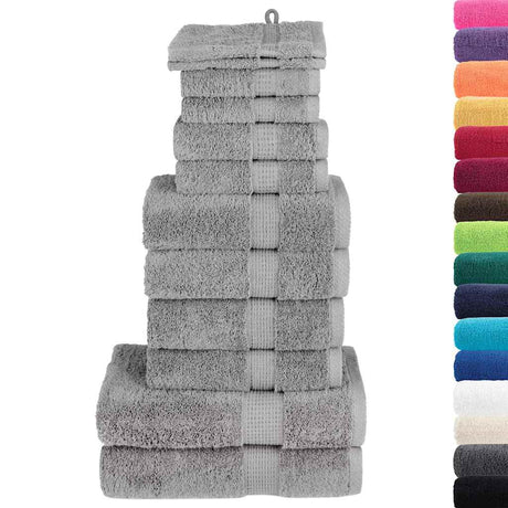 VidaXL 12-teiliges Handtuchset SOLUND 600 g m² grau