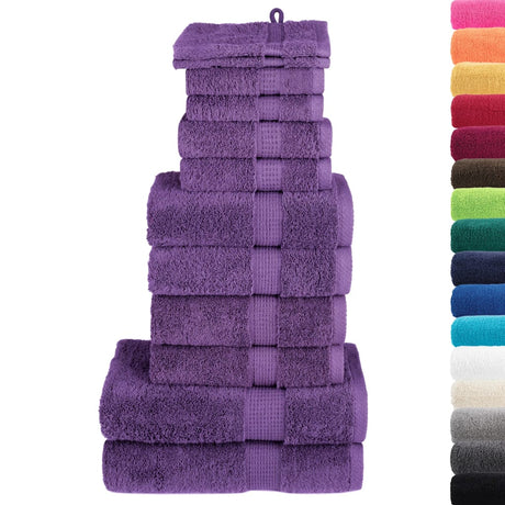 VidaXL 12-teiliges Handtuchset solide 600 g m² Lila
