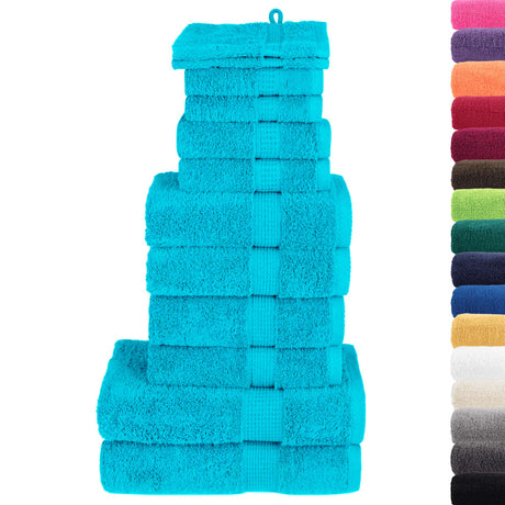 VidaXL 12-teiliges Handtuchset SOLUND 600 g m² türkis
