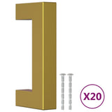 VidaXL Griffe 20 Stk. 64 mm Edelstahl goldfarben