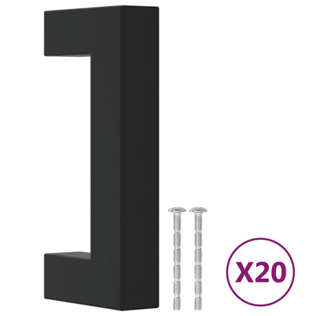VidaXL Griffe 20 Stück 64 mm Edelstahl schwarz