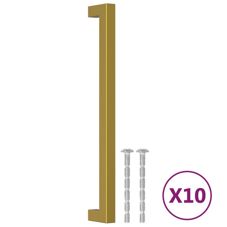VidaXL Griffe 10 Stk. 224 mm Edelstahl goldfarben