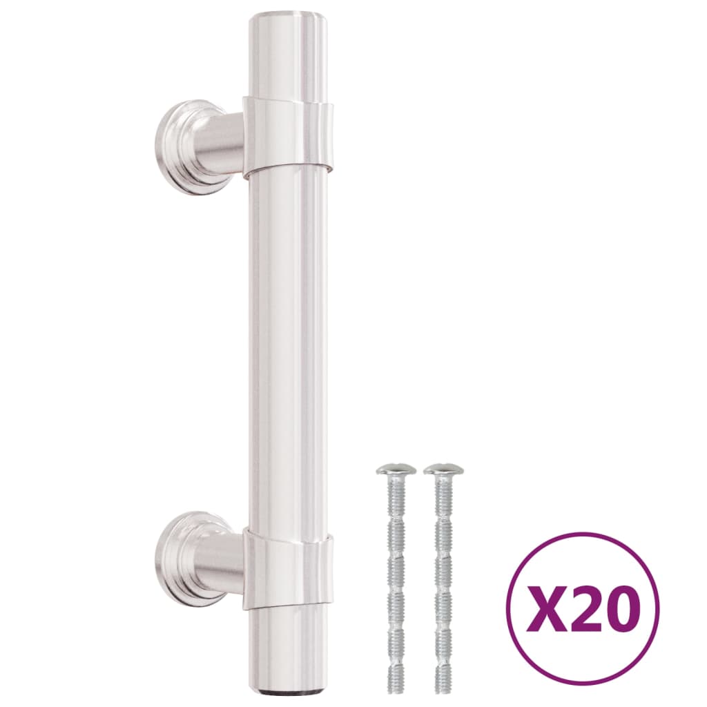 VidaXL Griffe 20 Stück 64 mm Edelstahl silberfarben