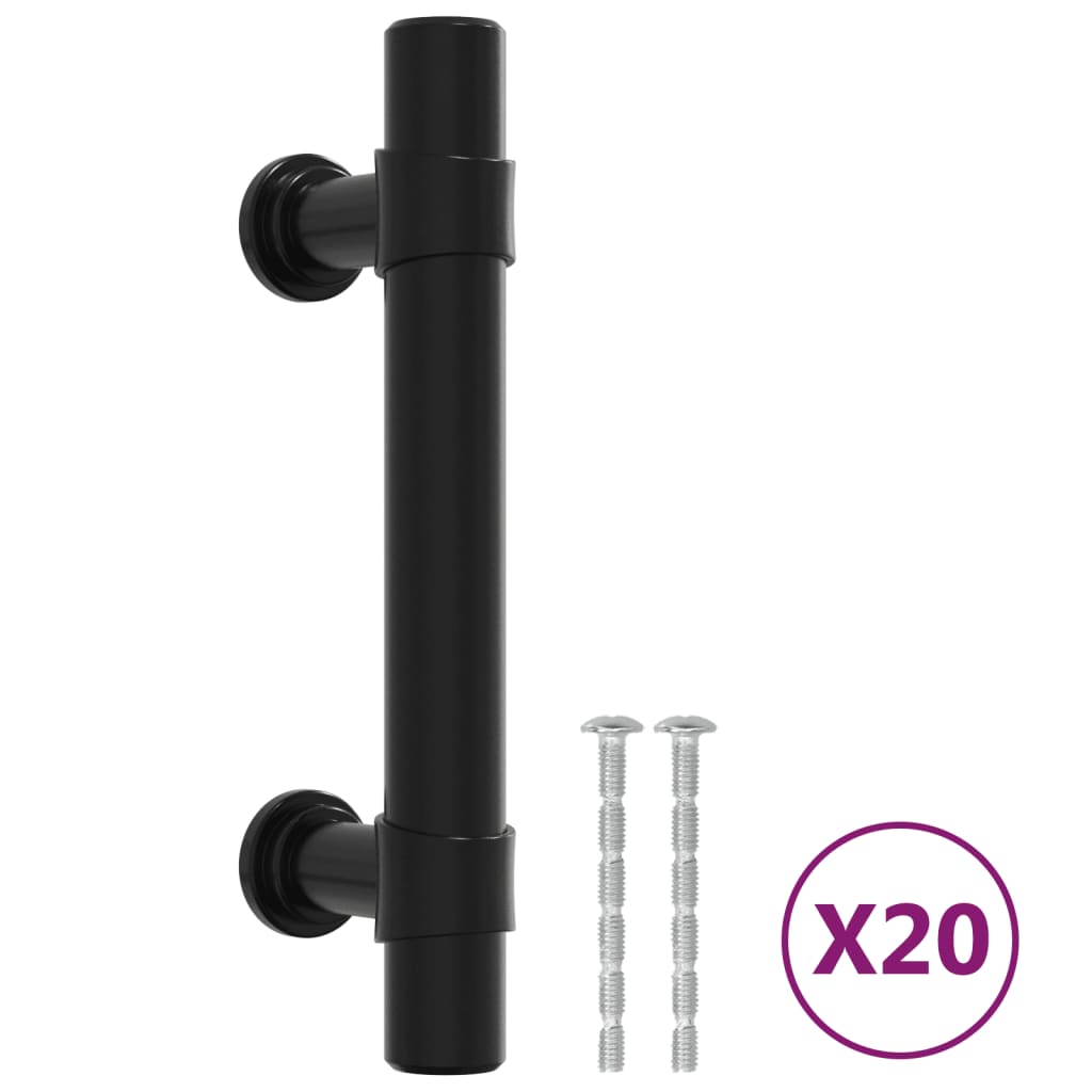 VidaXL Griffe 20 Stück 64 mm Edelstahl schwarz