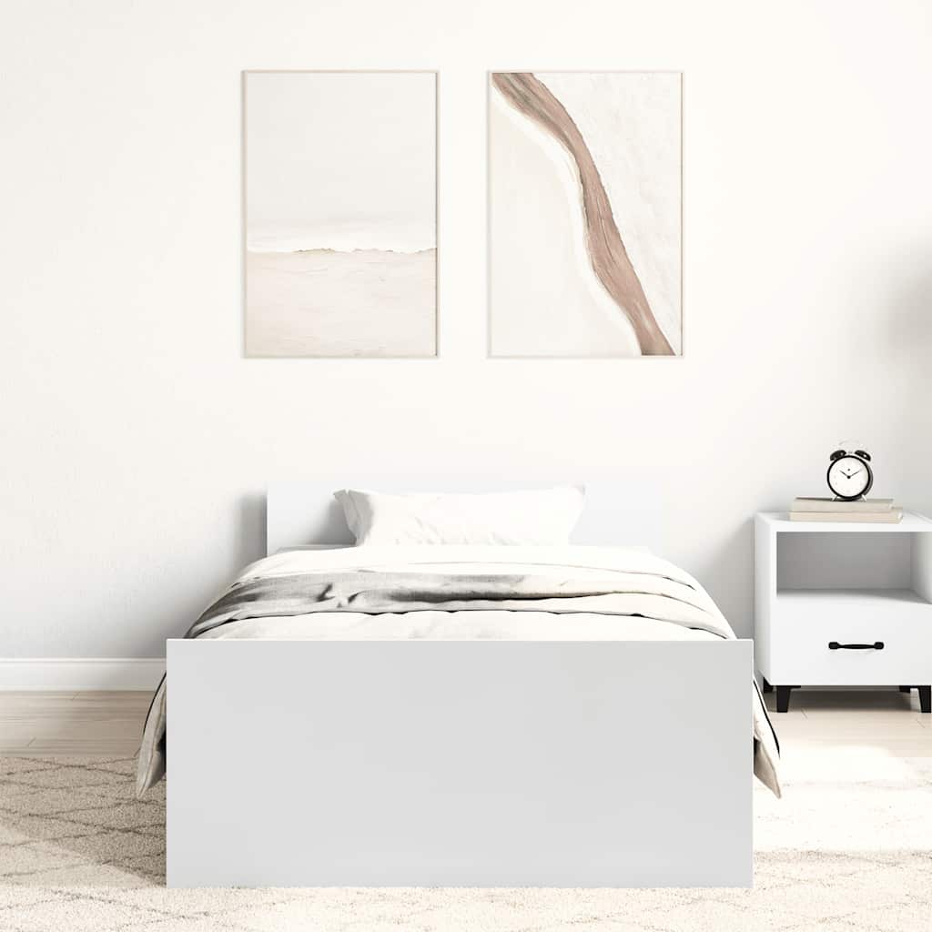 Vidaxl bedframe bewerkt hout wit 90x200 cm