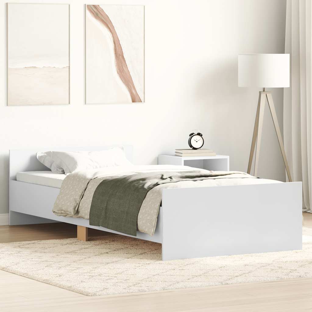 Vidaxl bedframe bewerkt hout wit 90x200 cm