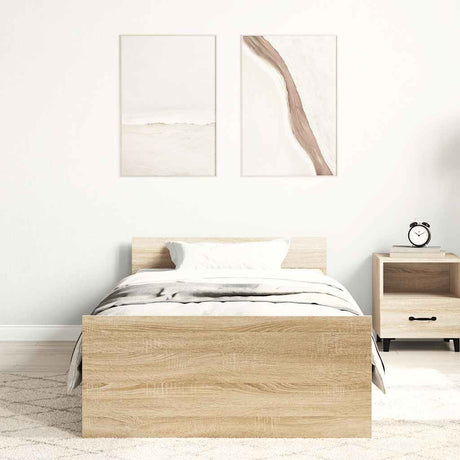 Vidaxl bedframe zonder matras hout sonoma eikenkleurig 90x200 cm