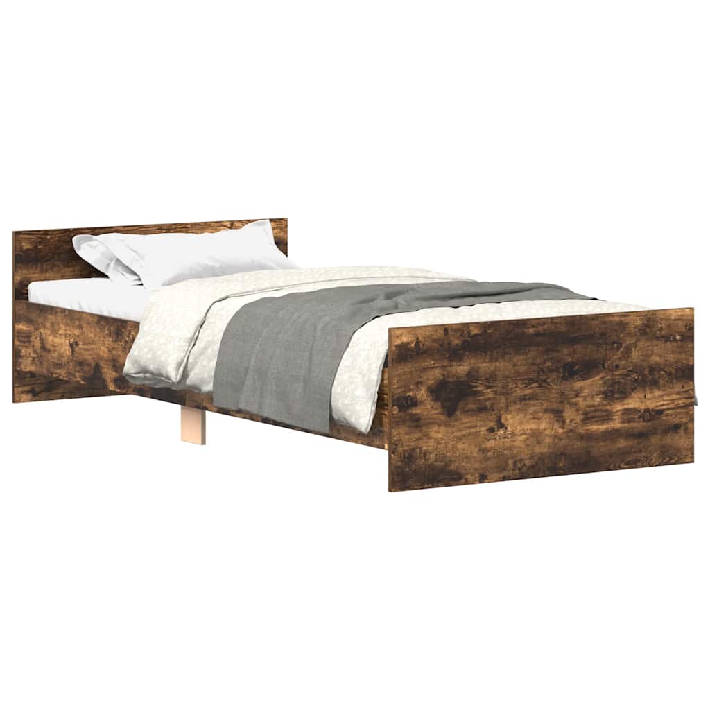 Vidaxl bedframe zonder matras hout gerookt eikenkleurig 90x200 cm