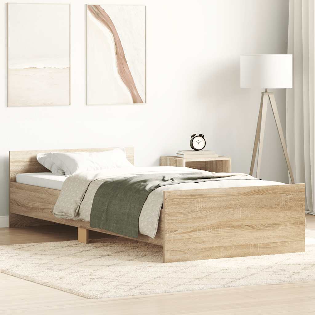 Vidaxl bedframe zonder matras hout sonoma eikenkleurig 90x190 cm