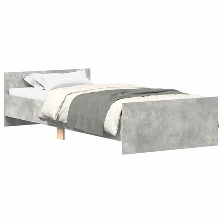 Vidaxl bedframe bewerkt hout betongrijs 90x190 cm