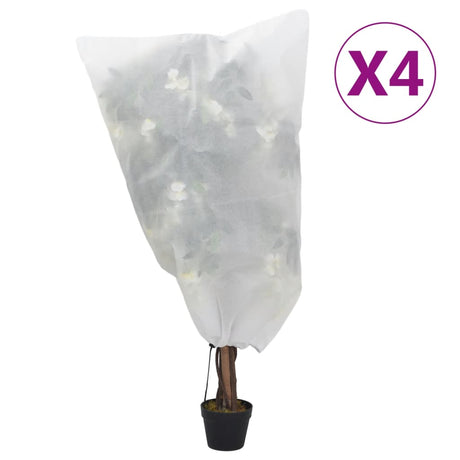 Vidaxxl Pflanzenabdeckungen mit Kordelzug 4 Stück 70 g m² 0,8x1,2 m