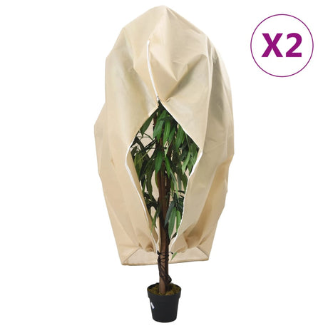 VidaXL Pflanzenabdeckungen mit Reißverschluss 2 Stk. 70 g m² 1,55 x 1,55 m