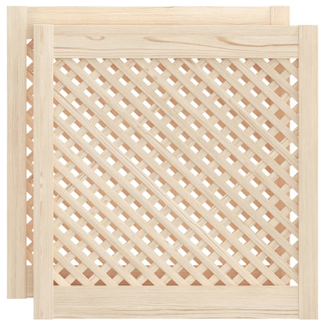 Vidaxx Schranktüren mit Lamellen 2 Stück 59,5x61,5 cm massives Kiefernholz