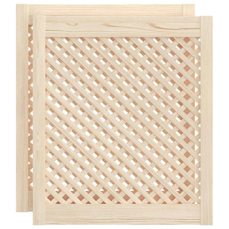 Vidaxx Schranktüren mit Lamellen 2 Stück 59,5x69 cm massives Kiefernholz