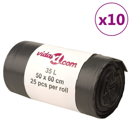 Vidaxl Müllsäcke 250 Stk 35 l Schwarz