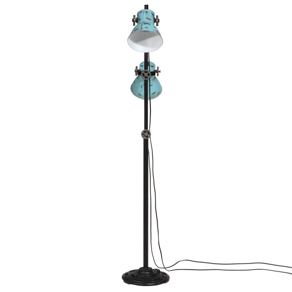 Vidaxxl Stehleuchte 25 W E27 25x25x90 140 cm verwittertes Blau
