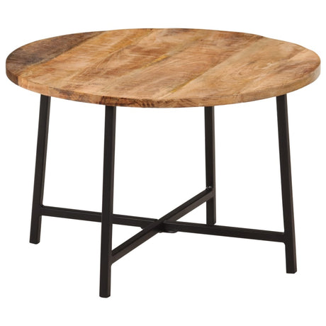 Vidaxl salontafel 54x54x35 cm massief mangohout en ijzer